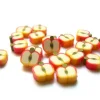 20 perles pommes en pâte fimo - modelage