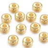 20 perles rondelles arrondies en laiton doré - 5 mm