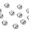 20 perles rondelles arrondies en laiton argenté - 5 mm