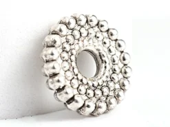 20 perles rondelles ethniques argentées - intercalaires heishi - argent foncé 9 mm