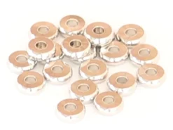 20 perles rondelles heishi arrondies argentées - 6x2 mm
