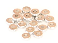 20 perles rondelles plates arrondies en acier innoxydable - argenté 6x1 mm