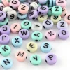 200 perles rondes en plastique - lettres alphabet - couleurs pastel
