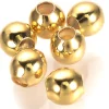 50 perles rondes intercalaires - doré à l'or fin 18k - 3 mm