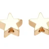 10 perles étoiles - doré à l'or fin 18k - 6 x 6 x 3 mm