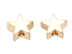 10 perles étoiles - doré à l'or fin 18k - 6 x 6 x 3 mm