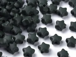 20 perles étoiles acryliques - Couleurs mattes - 9 mm
