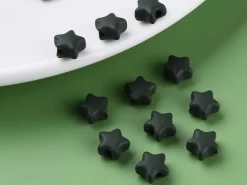20 perles étoiles acryliques - Couleurs mattes - 9 mm