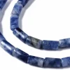 20 perles tube/colonne en jaspe bleu - 6 x 3 mm