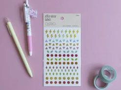 3 planches de stickers - formes holographiques 1