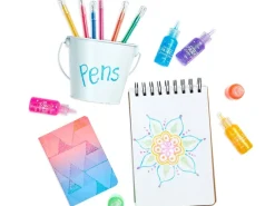6 stylos colle à paillettes - rainbow sparkle