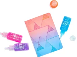 6 stylos colle à paillettes - rainbow sparkle