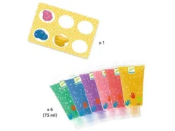 6 tubes de peinture à doigts - Paillettes - Djeco