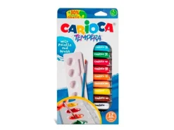 12 Tubes de peintures Tempera 10 ml - Carioca
