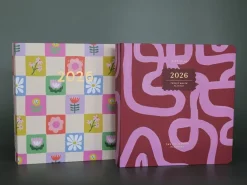 Agenda 2026 à couverture rigide - Motif à carreaux floraux - Idlewild