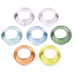 Bague en acrylique transparente texturée - Couleur aléatoire