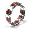 Bague en résine époxy transparente - Pastèque