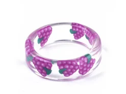 Bague en résine époxy transparente - Raisin