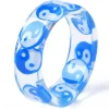 Bague en résine transparente - Yin Yang - Couleur aléatoire