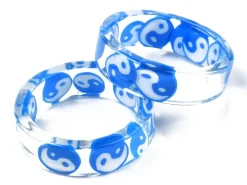 Bague en résine transparente - Yin Yang - Couleur aléatoire
