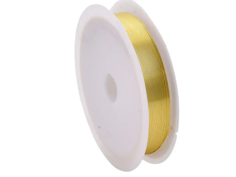 Bobine de 25 m de fil cuivre doré - 0,2 mm - Doré clair