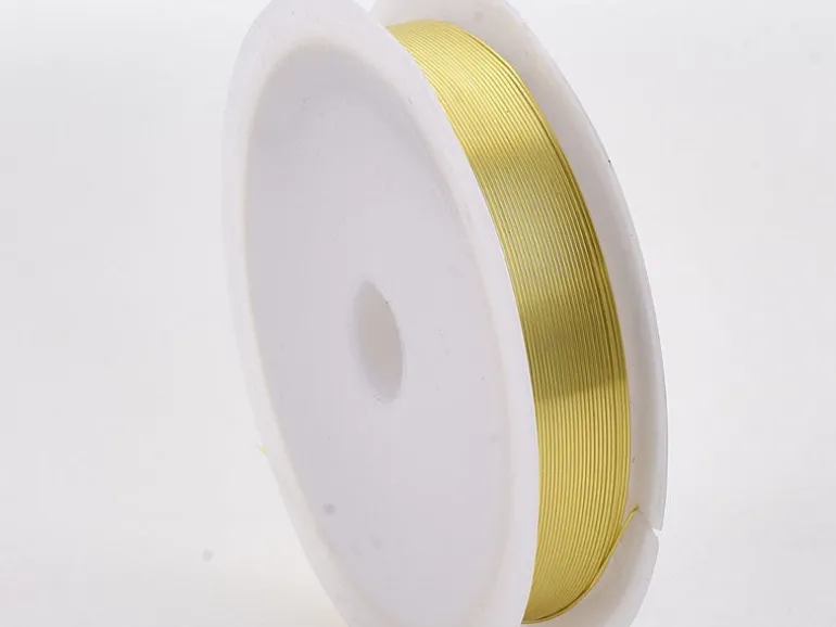 Bobine de 25 m de fil cuivre doré - 0,2 mm - Doré clair