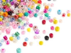 Boite d'assortiment de perles de rocaille - 12 compartiments multicolores