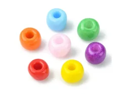 Boite de 7 couleurs de grosses perles de rocailles - 4 mm