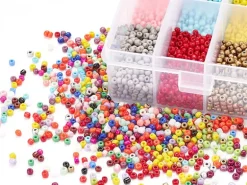 Boite de 24 couleurs de perles de rocailles rondes - 8/0 soit environ 3 mm de diam.