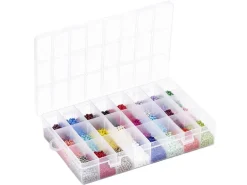 Boite de 24 couleurs de perles de rocailles rondes - 8/0 soit environ 3 mm de diam.