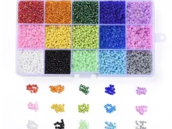 Boite de 15 couleurs de rocailles - 3mm