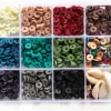 Boite de 11 couleurs naturelles de perles heishi 6 mm + accessoires