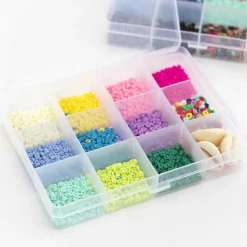 Boite de 11 couleurs POP de perles heishi 3 mm + accessoires