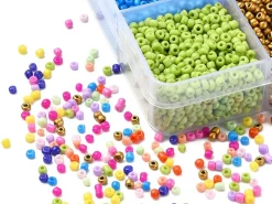 Boite de 12 couleurs pop de perles de rocailles rondes 12/0 - 2 mm - 15000 pcs