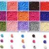 Boite de 15 couleurs variées de perles de rocailles rondes 8/0 - 3mm env.
