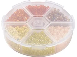 Boite de 60 grammes de perles de rocailles 3mm - Mix jaune et orange