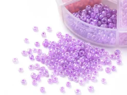 Boite de 60 grammes de perles de rocailles 3mm - Mix rose et rouge