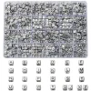 Boite de 934 perles lettres alphabet carrées - argentées