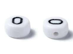 Boite de 720 perles rondes en plastique - chiffres - noir et blanc