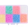 Boite de perles 8 couleurs acidulées transparentes
