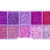 Boite de perles de rocailles - 10 Nuances Violettes - 2,5mm - 8500 pcs