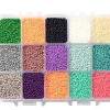 Boite de perles de rocailles multicolore - 15 couleurs - 2,5mm