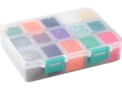 Boite de perles de rocailles multicolore - 15 couleurs - 2,5mm