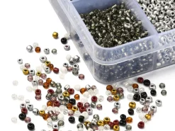 Boite de perles de rocailles - 10 Nuances Métal - 2,5mm - 8500 pcs