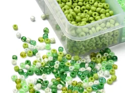 Boite de perles de rocailles - 10 Nuances Vertes- 2,5mm - 8500 pcs