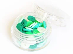 Boite de perles rondelles heishi 6 mm - assortiment vert