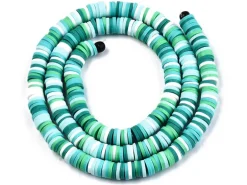 Boite de perles rondelles heishi 6 mm - assortiment vert