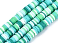 Boite de perles rondelles heishi 6 mm - assortiment vert