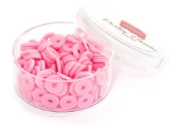 Boite de perles rondelles heishi 6 mm - Rose pastel