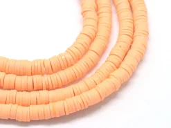 Boite de perles rondelles heishi 6 mm - orange abricot